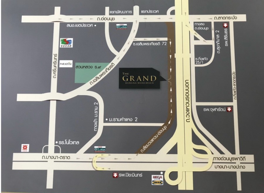 ขาย/เช่า บ้านเดี่ยวใหม่ 2 ชั้น หมู่บ้านเดอะแกรนด์วงแหวนบางนาอ่อนนุช 