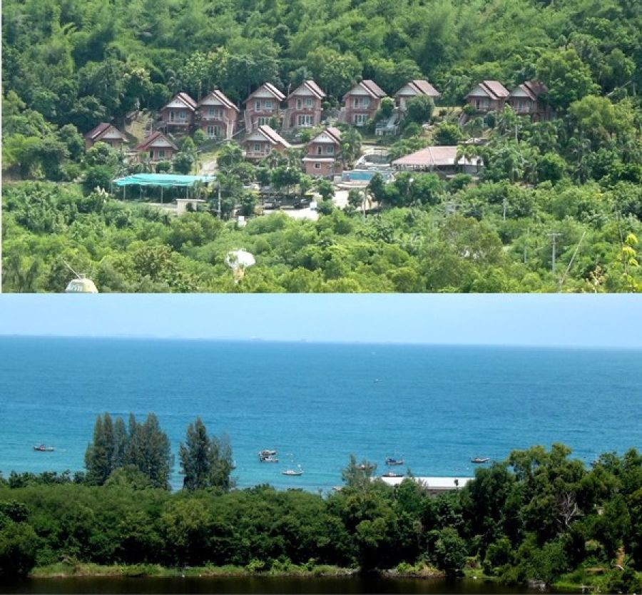 ขายหรือให้เช่าระยะยาว รีสอร์ทบนเนินเขาวิวทะเล สัตหีบ ชลบุรี เงียบสงบพร้อมวิลล่าส่วนตัว 12 หลัง โทร 0887649875