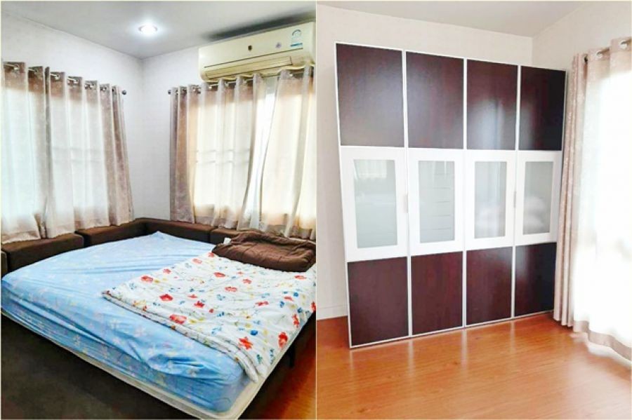 MRTมีนบุรี 2.1 กม. บ้านเดี่ยว 2 ชั้น ม.เกษมบัณฑิต ร่มเกล้า 1.2กม.3 นอน 50 ตร.วา 200 ตร.ม 3แอร์ บิ๊กซี สุขาภิบาล 3 เพอร์เฟค สุวรรณภูมิ