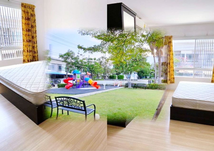 ประชาอุทิศ90 900ม เฟอร์ครบ เครื่องใช้ไฟฟ้า โลตัส ให้เช่าทาวน์โฮม 2 ชั้น  2นอน 3น้ำ 18ตร.วา.145ตร.ม. รร.สารสาสน์วิเทศศึกษา 300 ม.