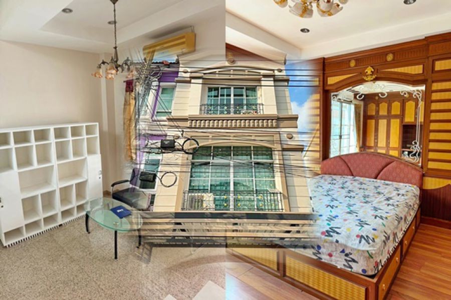 ถูกกว่าคอนโด  รัชดาภิเษก 2.6กม MRT ลาดพร้าว 2.2กม. รถไฟฟ้าสายสีเหลือง โชคชัย4  850 ม. ให้เช่า  4นอน 4น้ำ 6 แอร์  Homeoffice เฟอร์ครบ