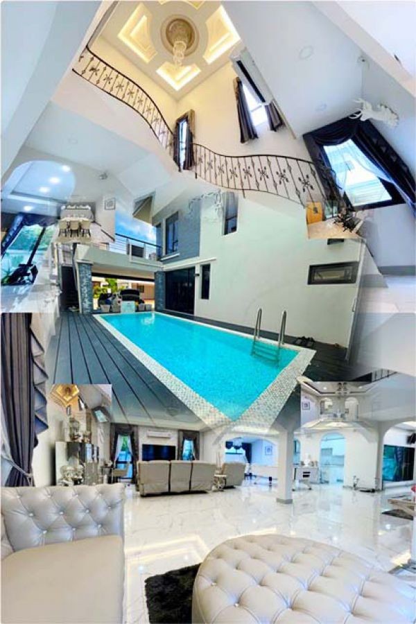 สนุกเวคพาร์ค บางบอน3 ซาวน่า ฟิตเนส ให้เช่าคฤหาสน์หรู PoolVilla แอร์9ตัว 4นอน ลดราคาครึ่ง  ครัวฝรั่ง ครัวไทย 2ชั้น  123 ตารางวา 513ตรม.