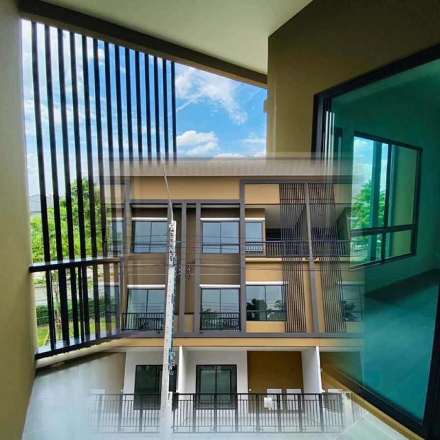 ชัยพฤกษ์-วงแหวน ทาวน์เฮาส์ใหม่ 3 ชั้น  โฮมออฟฟิศ 18 ตร.วา. ตลาดสมบัติบุรี 2.8 กม. 3นอน 3น้ำรพ.ปากเกร็ด2 2.2 กม. ราชพฤกษ์ MRT คลองบางไผ่