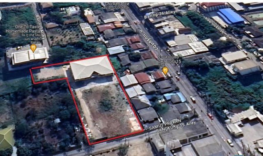 P15 ให้เช่า ที่ดิน อาคาร สำนักงาน 2ไร่ ซอยแบริ่ง 15 ถนนสุขุมวิท 107  ลาซาล พร้อมลิฟท์