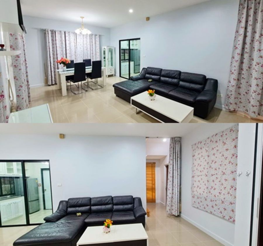 ให้เช่าบ้านหรู 2 ชั้น พร้อมเฟอร์ครบ ติดถนนใหญ่ สาย3 เลิศหล้านานาชาติ 1.3 กม. 3นอน BIG C เพชรเกษม2  200ม. และโฮมโปร    ครัวไทย ครัวหรั่ง