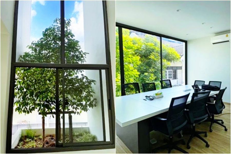 ย่านสนามบินดอนเมือง 3.5 ชั้น ม.รังสิต 3.9 กม. ทำเลดี โฮมออฟฟิศ 5แอร์ สไตล์โมเดิร์น  272ตร.ม. 42ตร.วา.