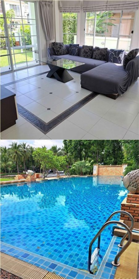 สุขาภิบาล 2 ซ.21-25 นานาชาติแสตมฟอร์ด 6.8 กม.สุดคุ้ม ติดถนนใหญ่ บ้านสวย สภาพดี สงบ 3 นอน 3 น้ำ จัดเต็มเฟอร์ เครื่องใช้ไฟฟ้า