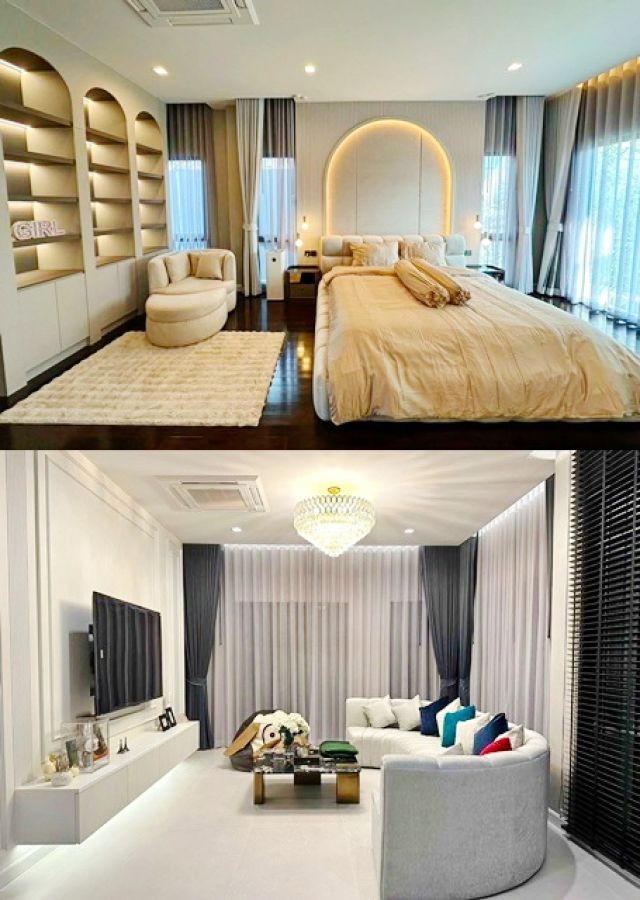 กรุงเทพกรีฑา 6นอน แกรนด์บางกอก บูเลอวาร์ด  RIS School ให้เช่าคฤหาสน์สุดหรู ใหม่ ใหญ่ ศรีนครินทร์-ร่มเกล้า นานาชาติเวลลิงตัน 127ตร.วา.