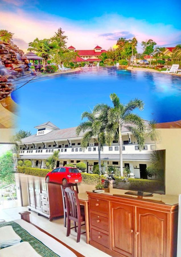 พิ้นที่ 2 ไร่  2 ชั้น ให้เช่า 40นอน มีสระว่ายน้ำ วิลล่า รีสอร์ท  ฟลาวเวอร์แลนด์ พัทยา 200 ม.40น้ำ พรประภานิมิต วัดเขาโพธิ์ทอง