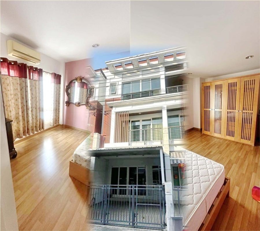 เดอะซีน ทาวน์ อิน ทาวน์ 600 ม.เหม่งจ๋าย นานาชาติสิงคโปร์ 700 ม พระราม9 ประชาอุทิศ  บ้านกลางเมือง 3 ชั้น หรูหรา 4นอน  3 แอร์ จัดเต็มเฟอร์