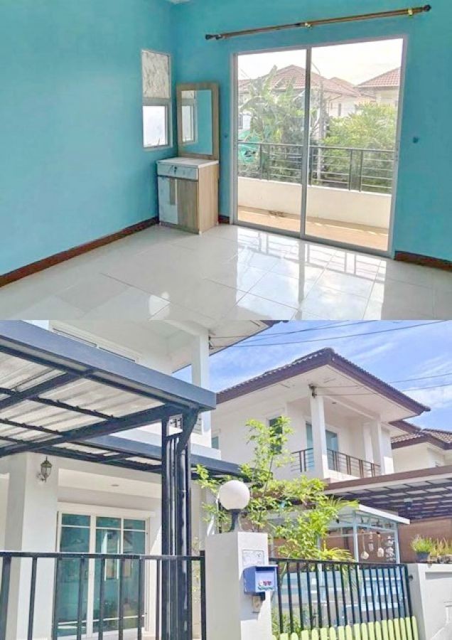 บ้านเดี่ยว 2 ชั้น 3 บิ๊กซี หนองจอก 700ม.Makro 360ม.นอน 2 น้ำ ม.เทคโนโลยีมหานคร 1.9 กม.ร่มรี่น เย็นสบาย ให้เช่า 36 ตร.วา.240 ตร.ม.