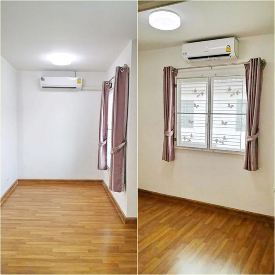 BTSแพรกษา 5.4กม.สุขุมวิท-แพรกษา9-15 ให้เช่า ทาวน์เฮ้าส์ 2ชั้น กว้าง 5.8 ม. 3นอน 2แอร์  ก่อนถึงสารสาสน์วิเทศ สมุทรปราการ นิคมบางปู 3.3 กม.