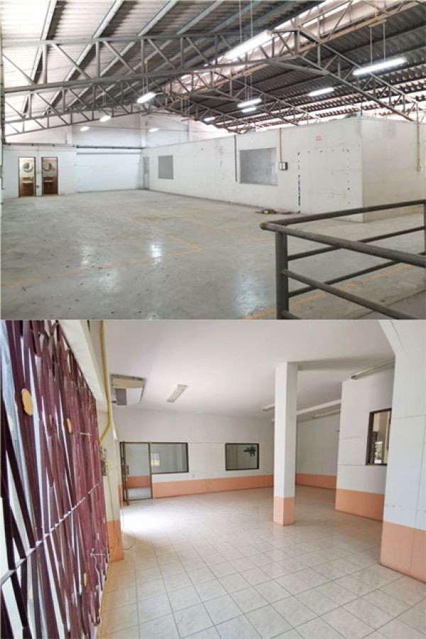 มีลิฟท์ขนสินค้า  โรงงาน 2ชั้นหลังมุม วงแหวน ราชพฤกษ์ วัดลำโพ 1.3 กม. 4นอน ไฟฟ้า 3 เฟส 190 ตร.วา.1,140 ตร.ม. แม็คโคร บางบัวทอง 4.3 กม.