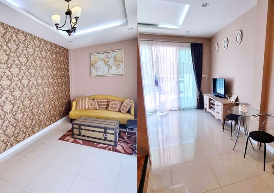 เฟอร์ครบ 3นอน 4แอร์ สุวรรณภูมิ ตลาดหัวตะเข้ 800 ม.ให้เช่าโฮมออฟฟิศ 3ชั้น 22ตร.วา.190ตร.ม. รร.สาธิตนานาชาติ สจล. 2.5 กม. APL ลาดกระบัง