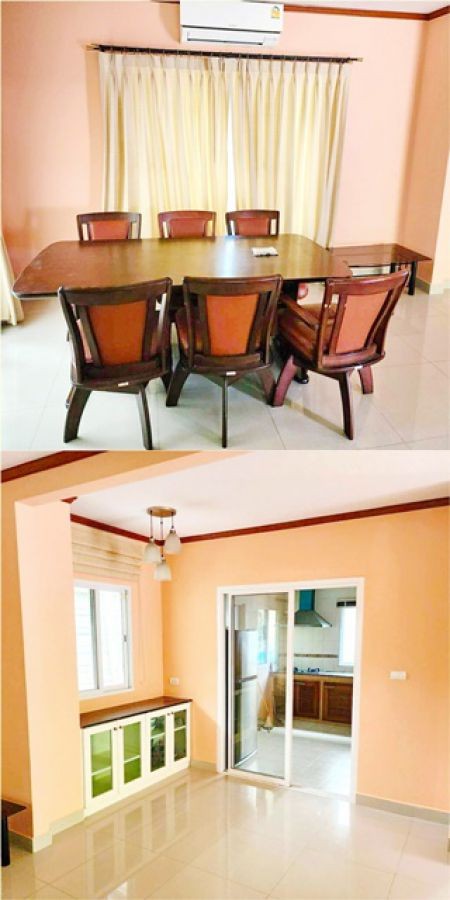 เฟอร์บิวท์อิน 100 ตร.วา. รร.นานาชาติไทย-จีน 1 กม. บ้านเดี่ยว 2 ชั้น 3 นอน 2 น้ำ โฮมโปร สุวรรณภูมิ 0.7 กม. ให้เช่า กิ่งแก้ว-บางพลี