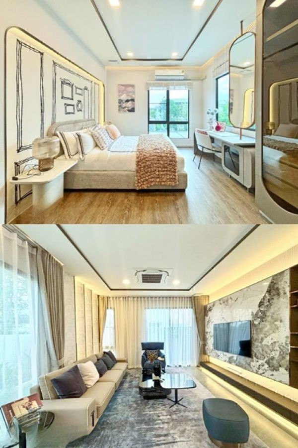 เซ็นทรัล วิลเลจ หรูที่สุดพึ่งว่าง 4นอน รร.นานาชาติ ไทย-จีน 3.6 กม.บ้านหรูบางนา จัดเต็มเฟอร์ 72 ตร.วา วิวสระว่ายน้ำ ให้เช่า  สุวรรณภูมิ