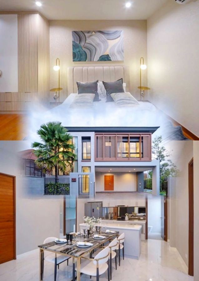 รร.นานาชาติมอนเตสซอรี่ หางดง พูลวิลล่าหรู 2 ชั้น  เชียงใหม่ 1.3 กม หรูหรา 4นอน 5น้ำ พร้อมสระว่ายน้ำ79ตร.วา. เฟอร์บิวท์อินท์