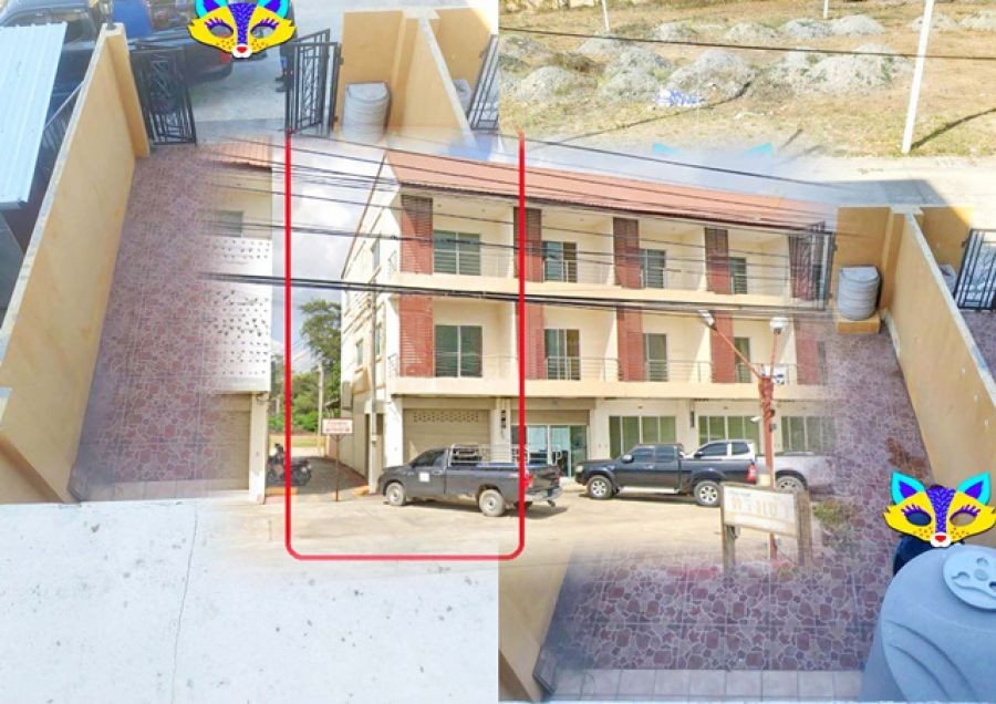 อาคารพาณิชย์ 3ชั้น ระยอง 900 ม ตลาดเอกสิน.ทำเลดี ติดถนนสุขุมวิท 3นอน 5แอร์ 250ตร.ม. 21ตร.วา.