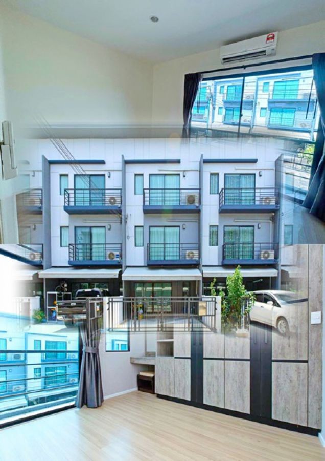 พระราม9-อ่อนนุช ทาวน์โฮม 3ชั้น APL บ้านทับช้าง 1.6กม. 3นอน  หน้าหมู่บ้านมี 7-11 19ตร.วา.212ตร.ม. วิวสระว่ายน้ำ พาซิโอมอลล์ 2กม. บิวท์อิน