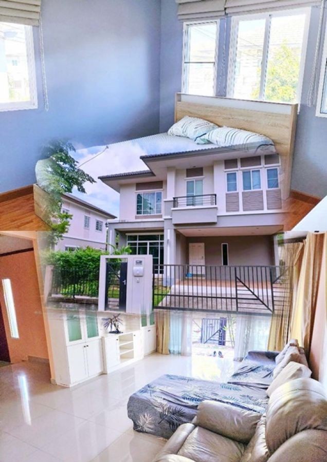 กิ่งแก้ว เทพารักษ์ เมกาโฮม บางพลี 1กม. ตำหรุ บ้าน 2ชั้น 3นอน  เฟอร์บิวท์อิน 300ตร.ม.50 ตร.วา. 3แอร์ ตลาดนิคมบางปู 2.7กม.