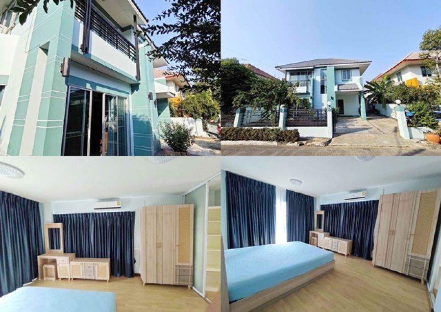 รังสิตคลอง 3 800 ม.เฟอร์หรูครบ บ้านเดี่ยว 2 ชั้น ซีเจ  3นอน 3น้ำ 54 ตร.วา. ตลาดกลางลาดสวาย 2.2 กม. 240 ตร.ม. รร.นานาชาติสยาม  ผ้าม่านใหม่