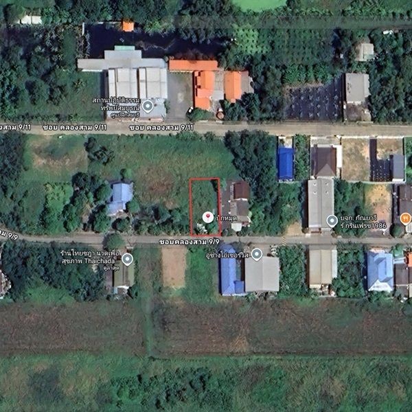 ขายที่ดินซอยคลองสาม 9/9 พื้นที่ 104 ตร.ว. สี่เหลี่ยมผืนผ้าสวย บรรยากาศ เงียบสงบ เป็นส่วนตัว โทร 0925519322