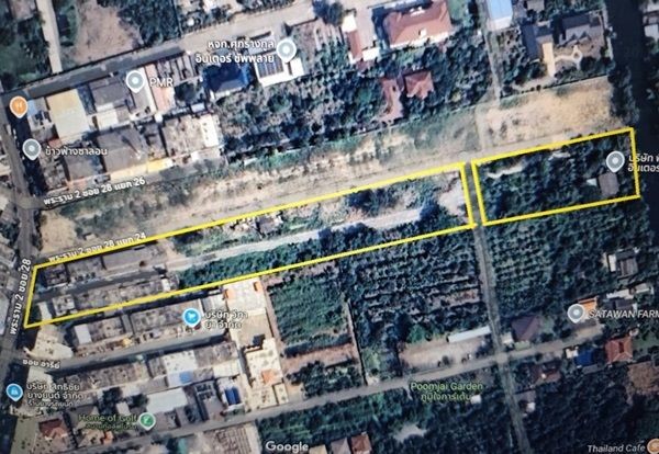 ขายที่ดิน ถนนพระราม2 ซอย28 แยก22 เขตจอมทอง กทม. พร้อมสิ่งปลูกสร้าง เป็นพื้นที่สีส้ม ขนาด 8 ไร่ 1 งาน 85 ตร.ว. โทร. 0814018666